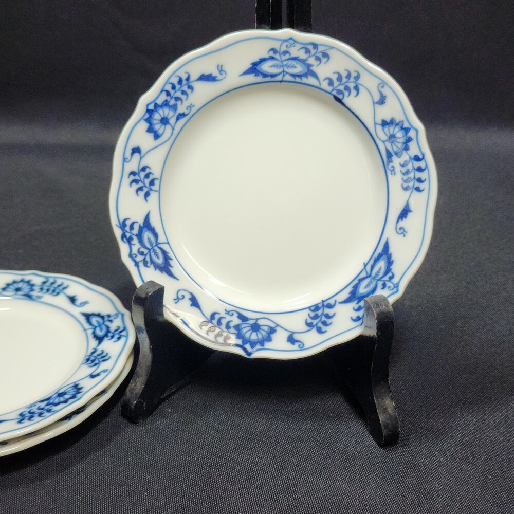 Lot of 3 Vintage Blue Danube Porcelain Tea Plate DISCONTINUED Onion Pattern